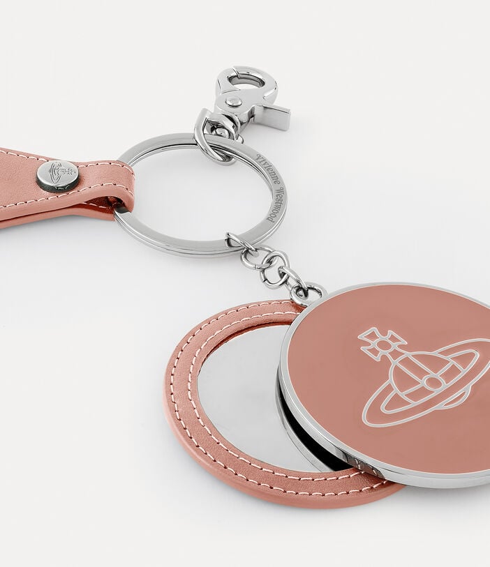 Vivienne Westwood PEARLISED LEATHER THIN LINE ORB MIRROR KEYRING